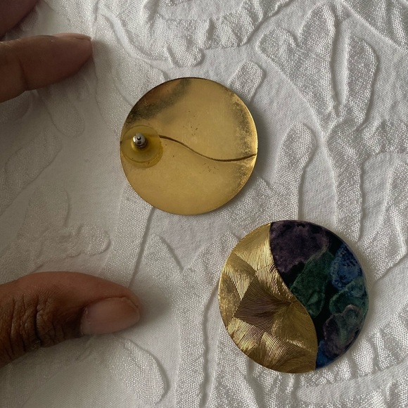 Vintage large stud earrings - Picture 4 of 4